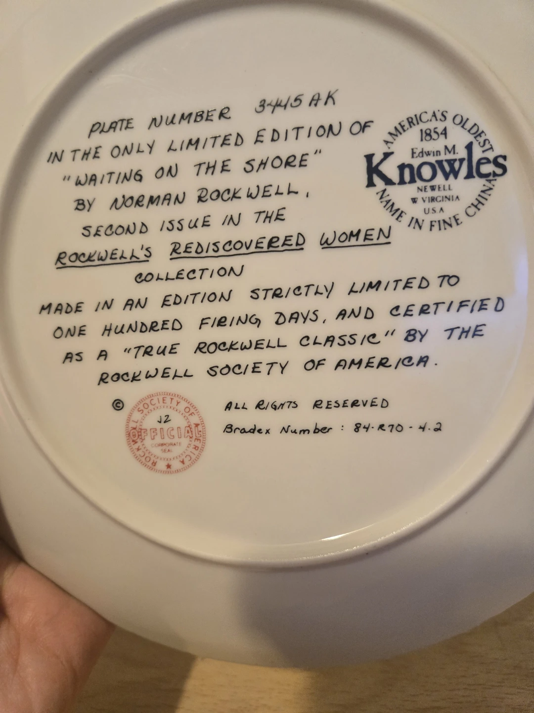 Norman Rockwell "Waiting on the Shore" Collector Plate - photo 2