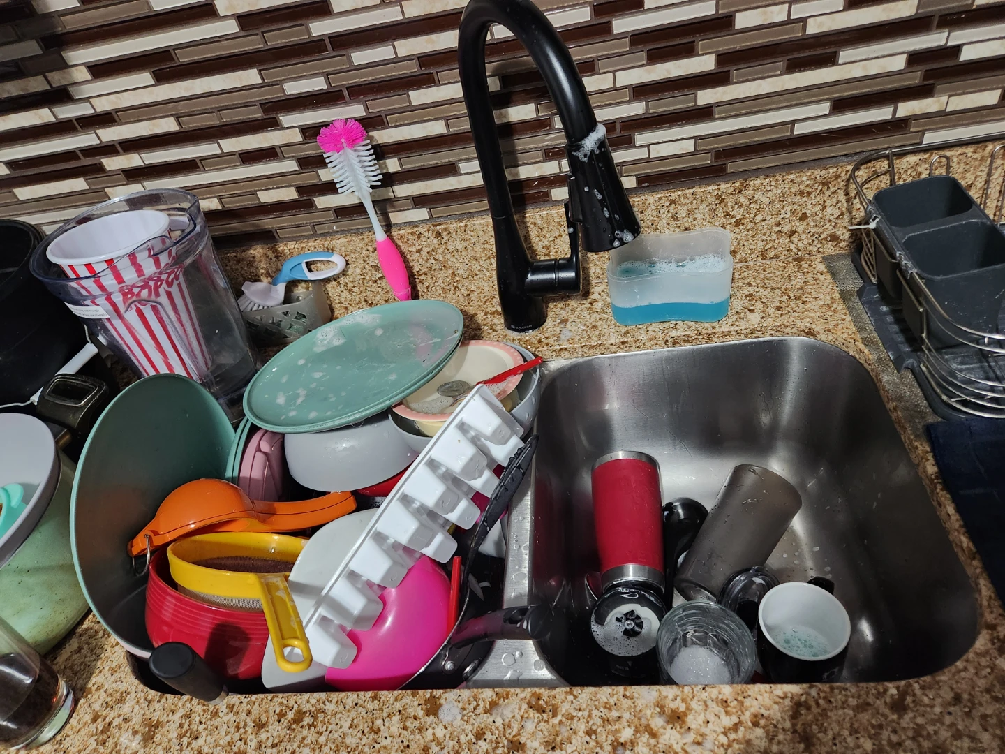 Cleaning the kitchen