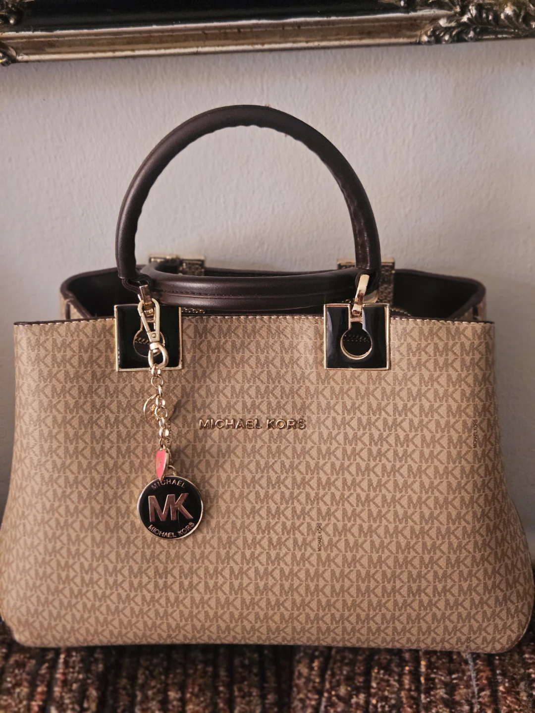 Michael Kors Monogram Satchel Handbag