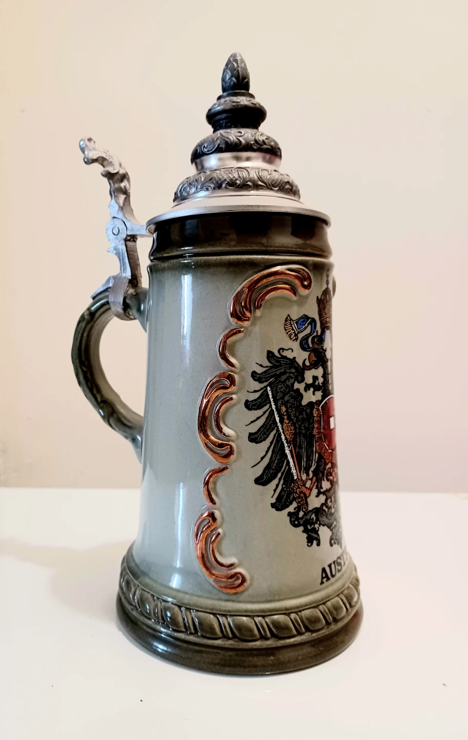 Vtg Handmade King Austria Beer Stein - photo 2