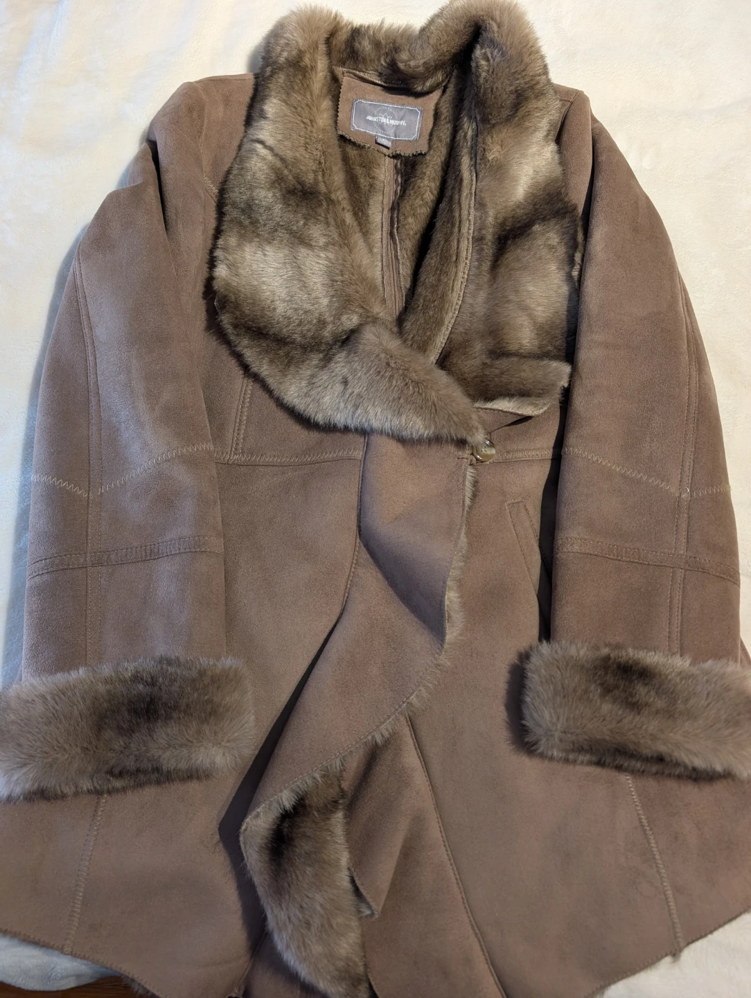Johnston & Murphy Faux Fur Lined Suede Coat - XL