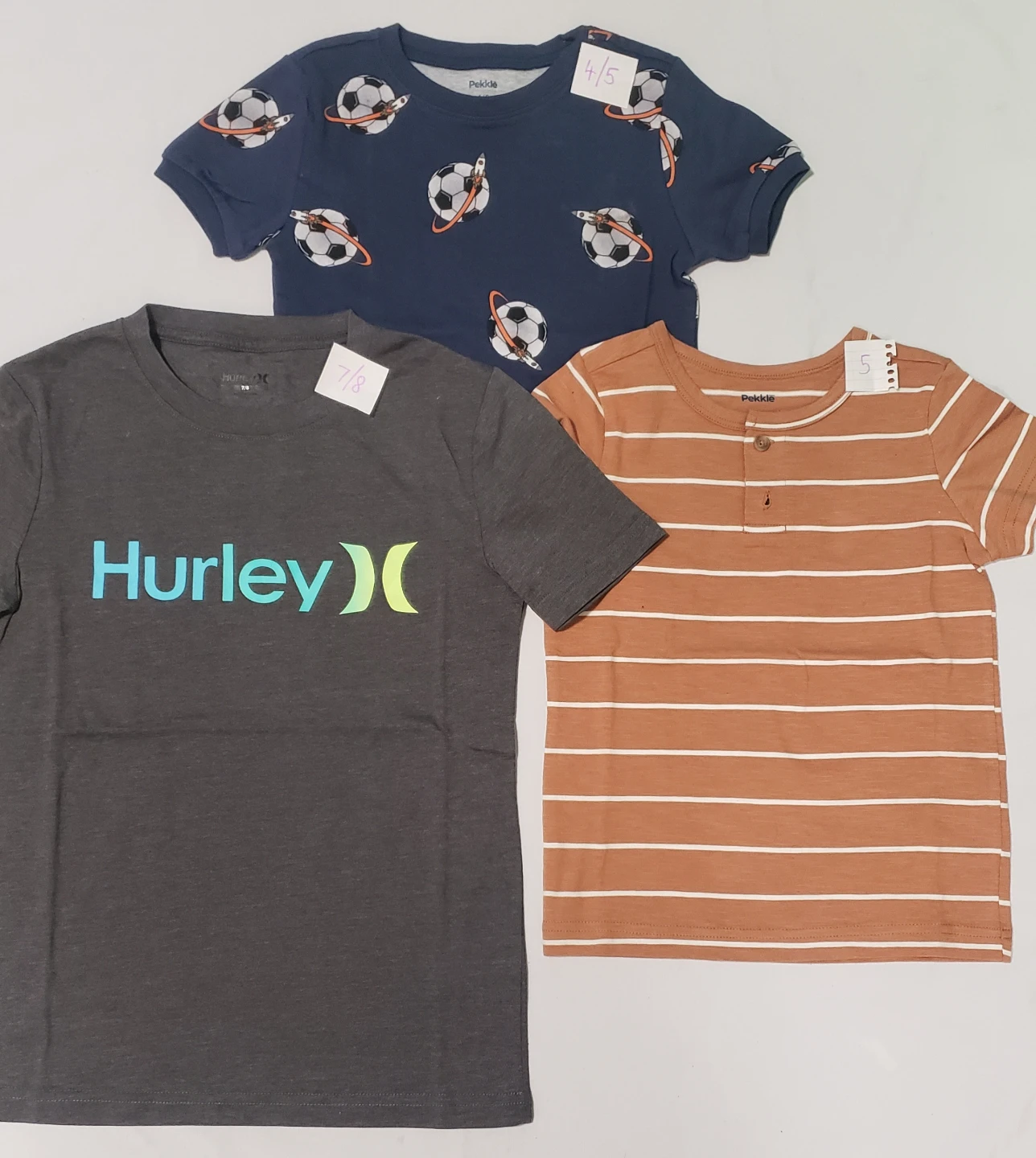Brand new Boys T-shirts 3Pcs Pekkle Hurley