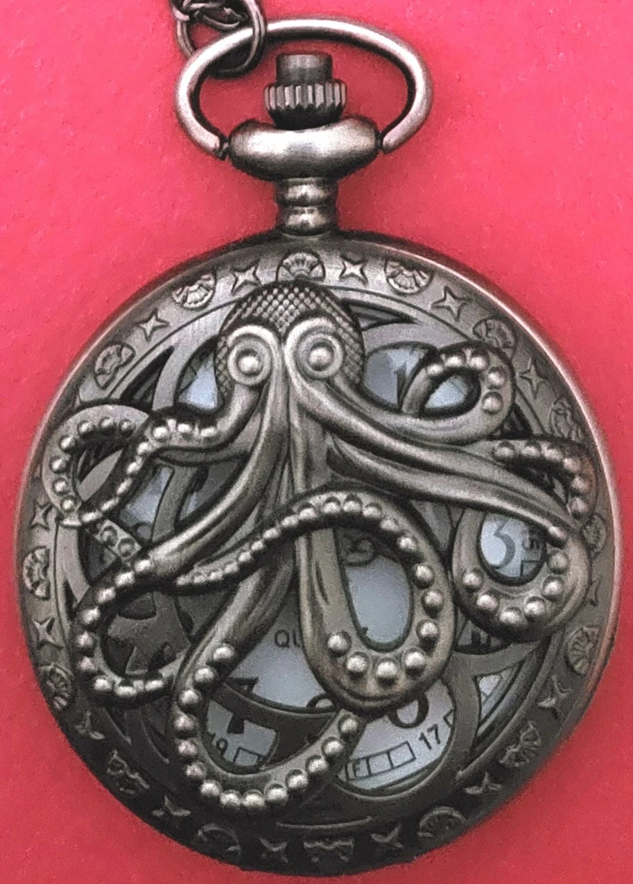 Octopus Pocket Watch Necklace