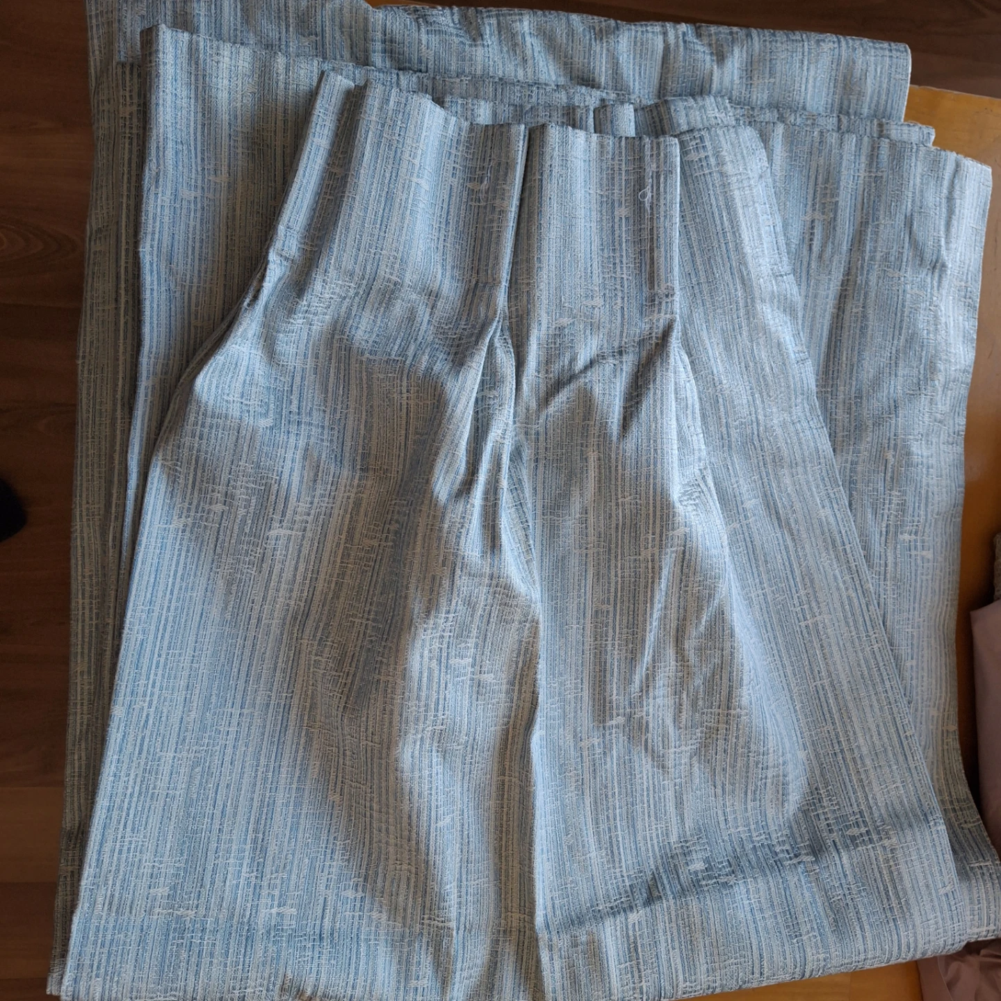Light Blue curtain * small window*27×80 inches each panel