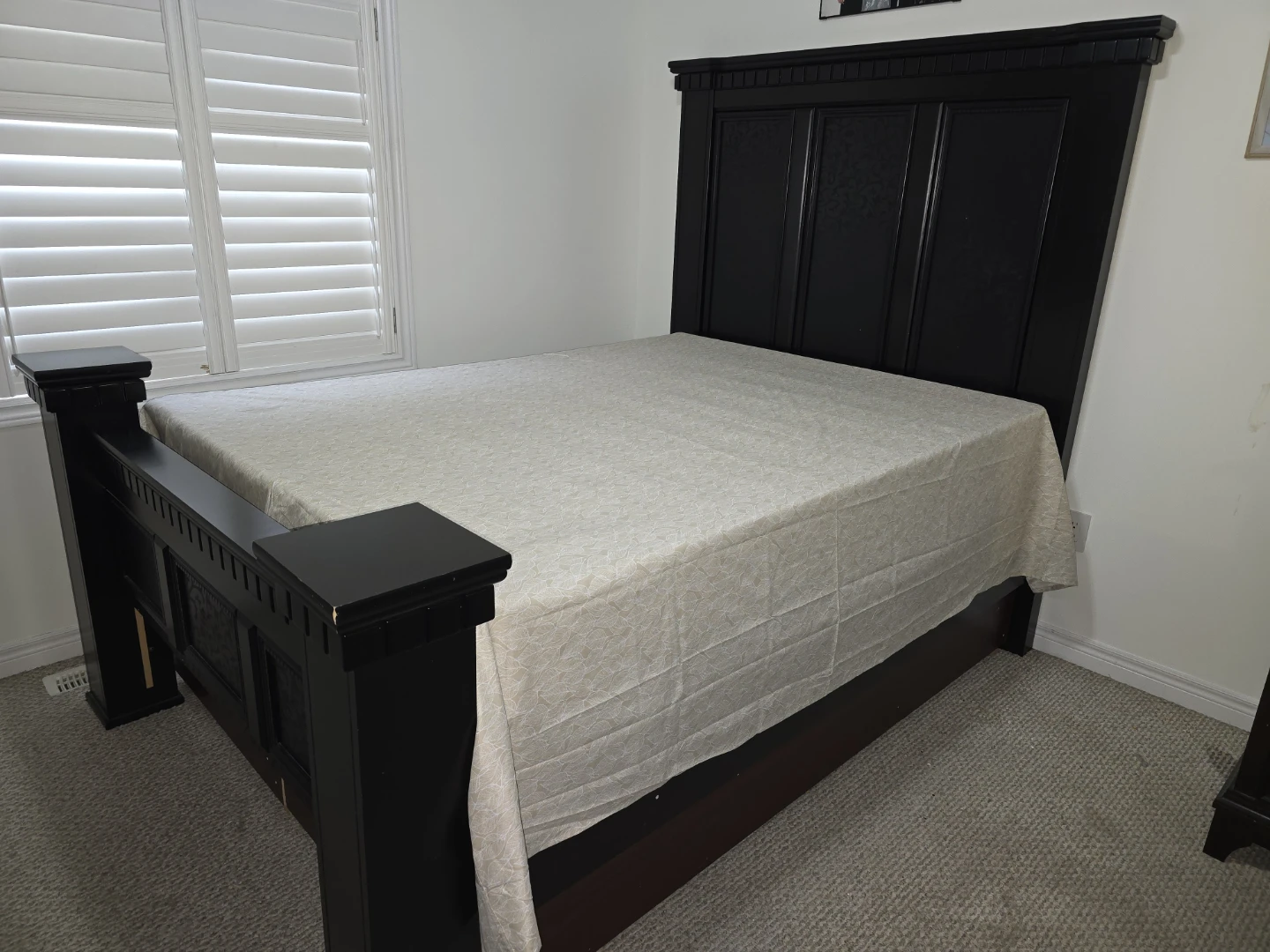Black Bedroom Furniture Set - Bed Frame and Dresser