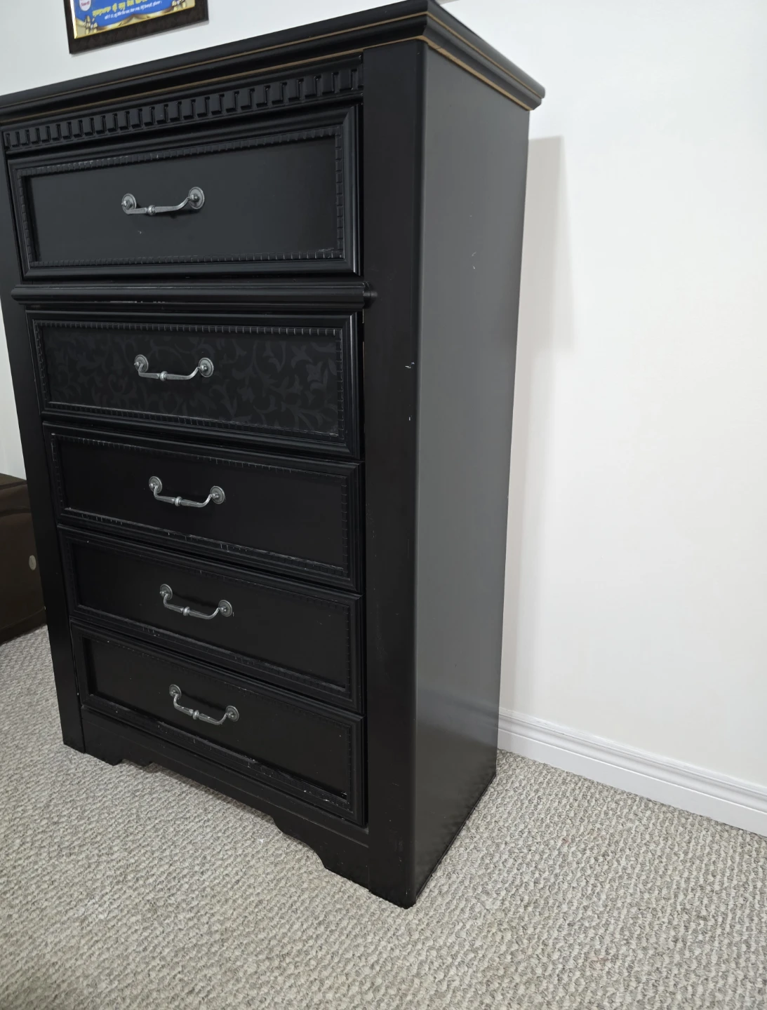 Black Bedroom Furniture Set - Bed Frame and Dresser - photo 5