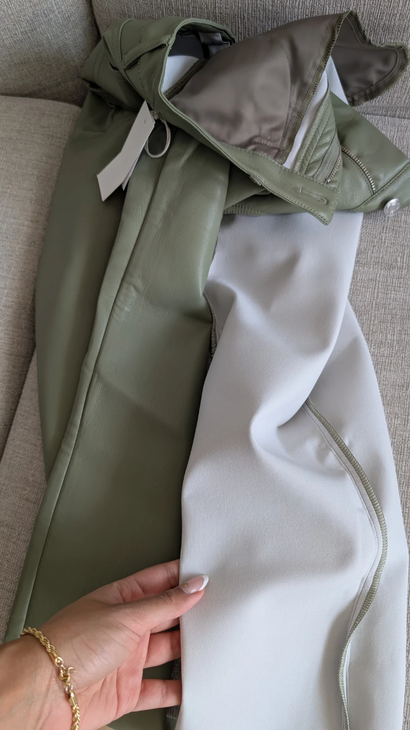 Wilfred Green Faux Leather Cropped Pants Size 2 - photo 4