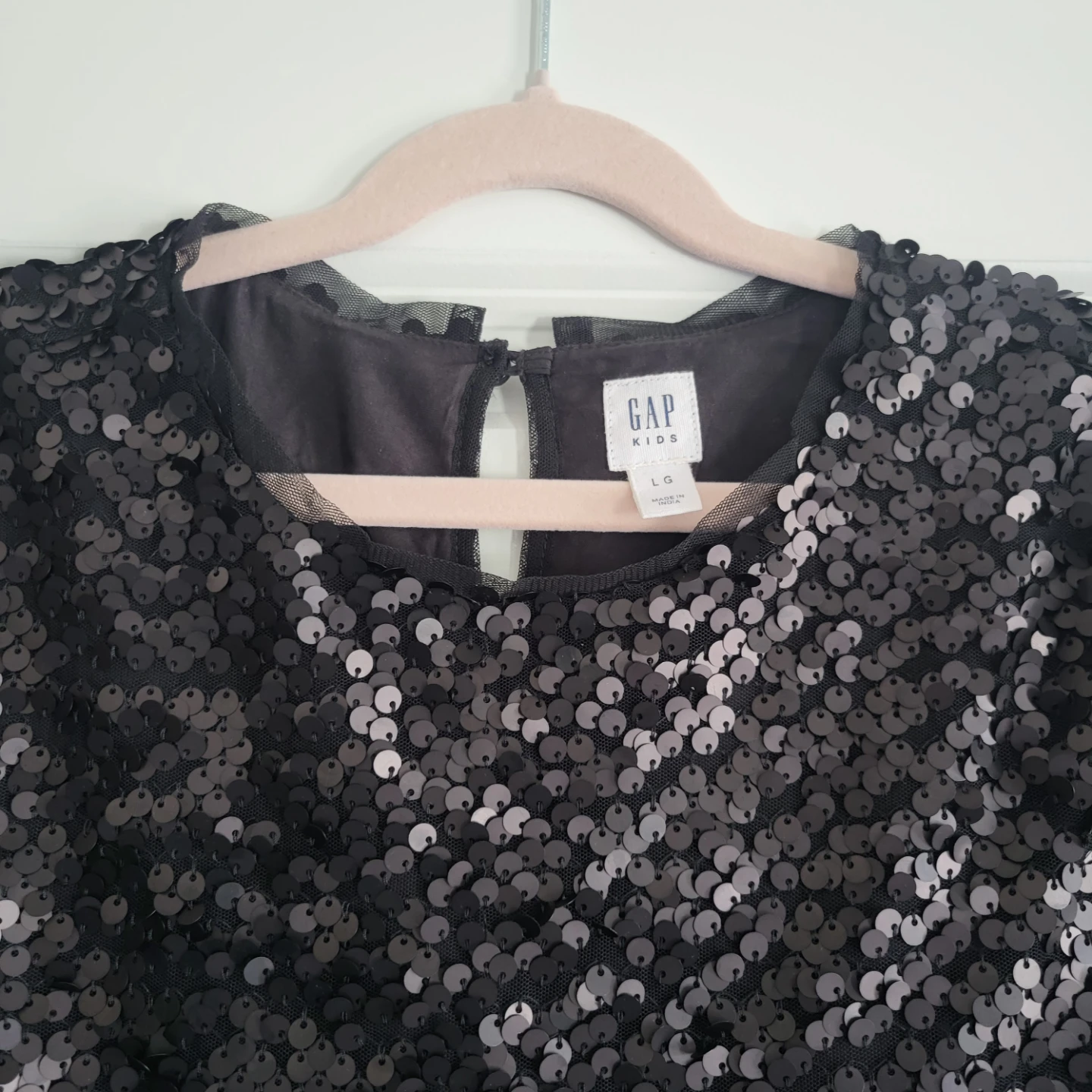 Practically New GAP Kids Sequin Dress - Black - Size L - photo 2