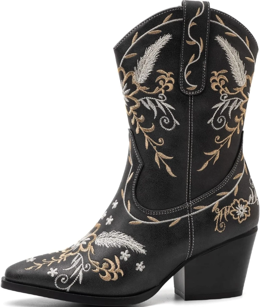 Black Embroidered Cowboy Boots-Size Womens 6.5 - photo 2