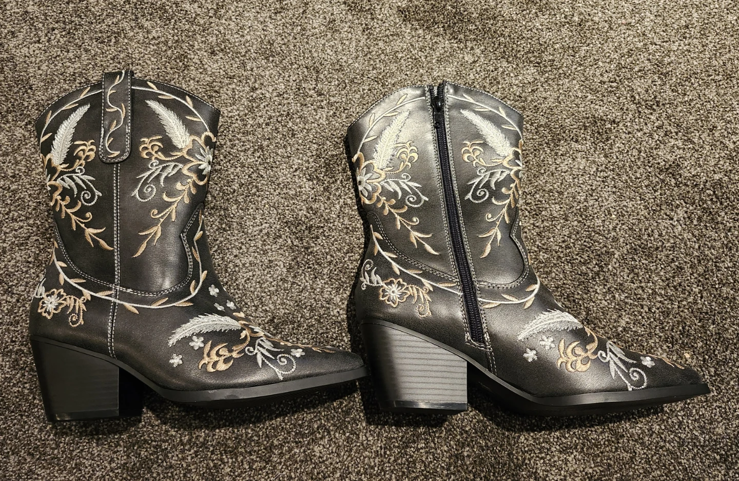 Black Embroidered Cowboy Boots-Size Womens 6.5 - photo 5