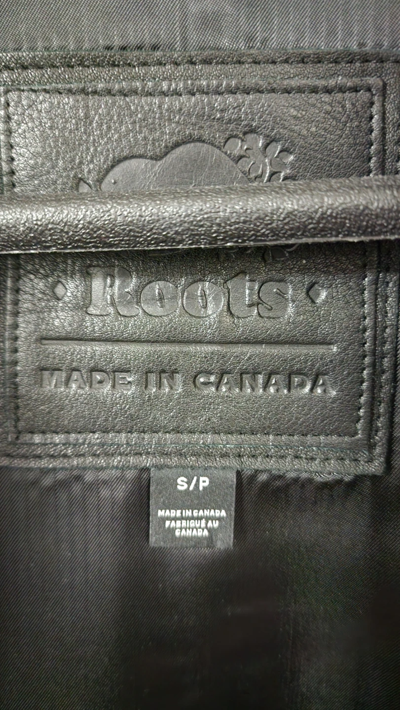 Roots Black Leather Jacket - Size S/P - photo 2