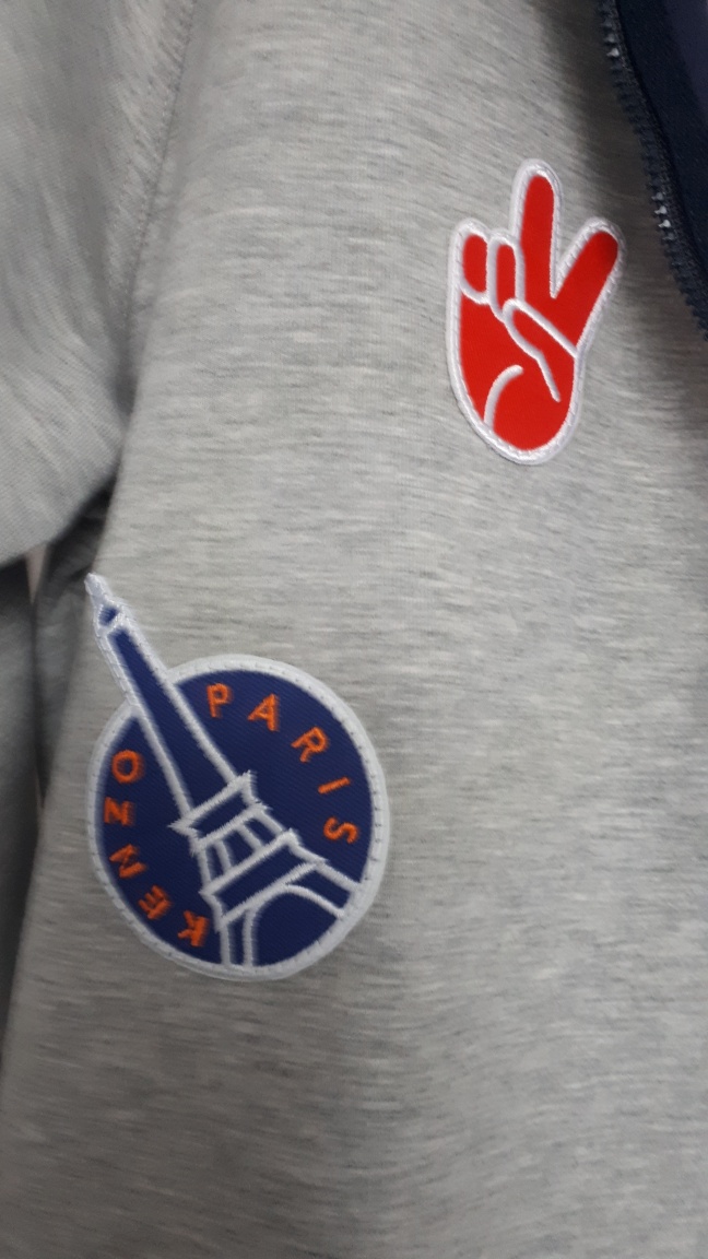 Kenzo Kids Grey Zip-Up Hoodie with Patches - photo 2