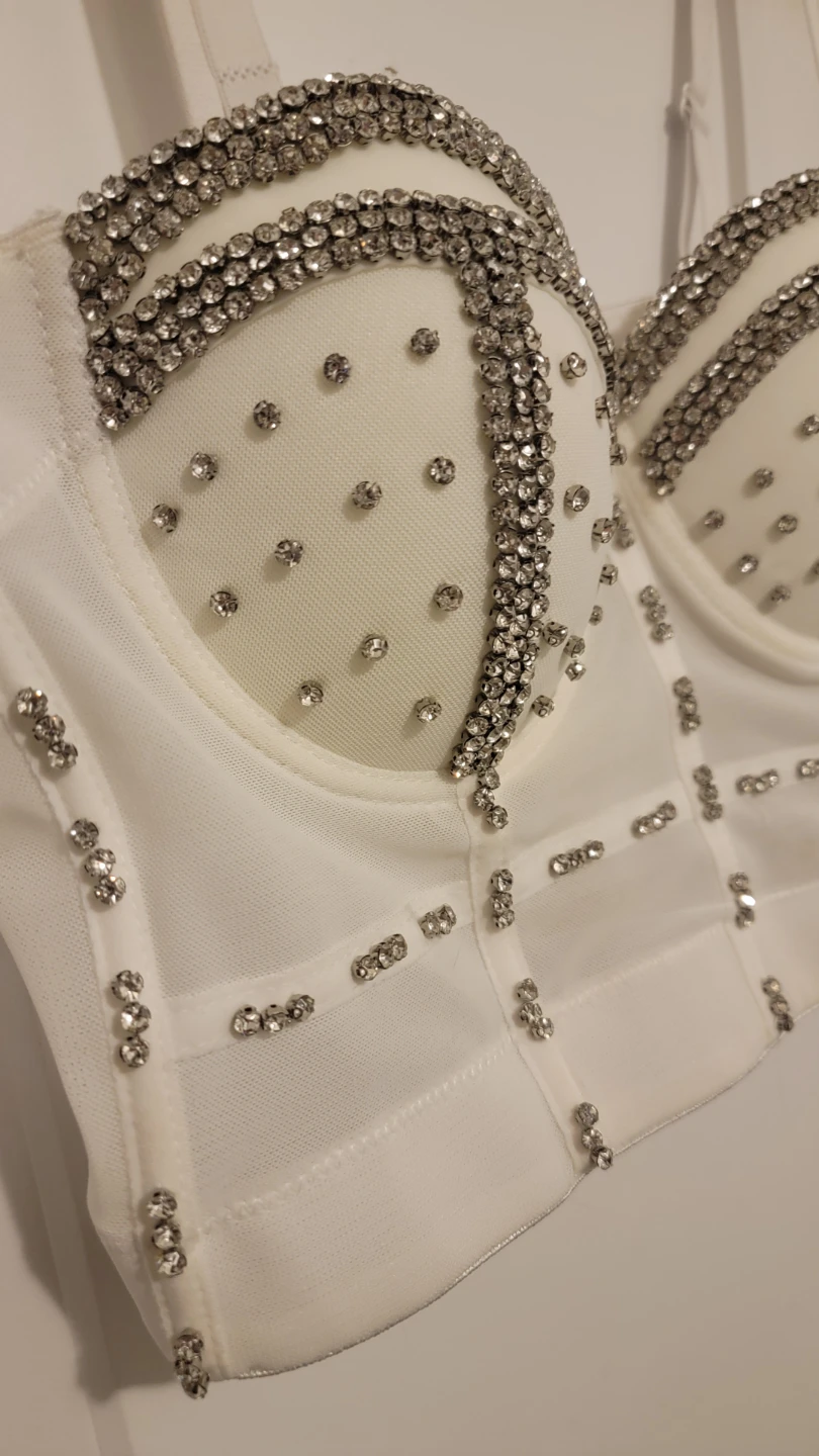 White jewelled corset top - photo 2