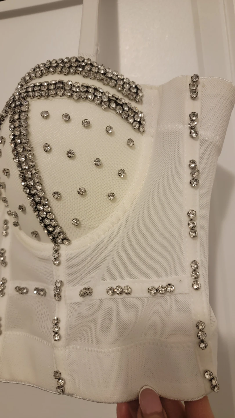 White jewelled corset top - photo 3