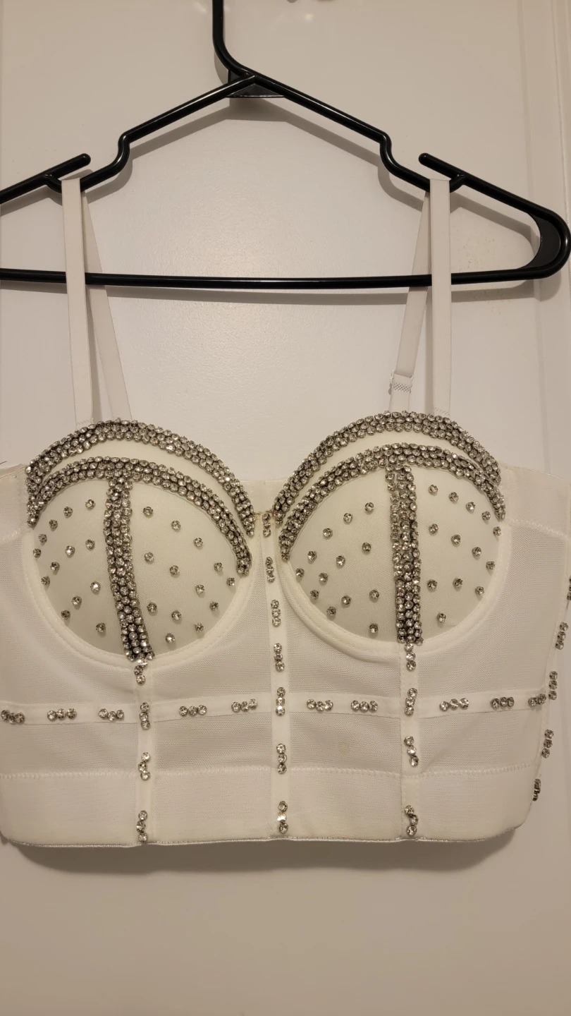 White jewelled corset top - photo 4