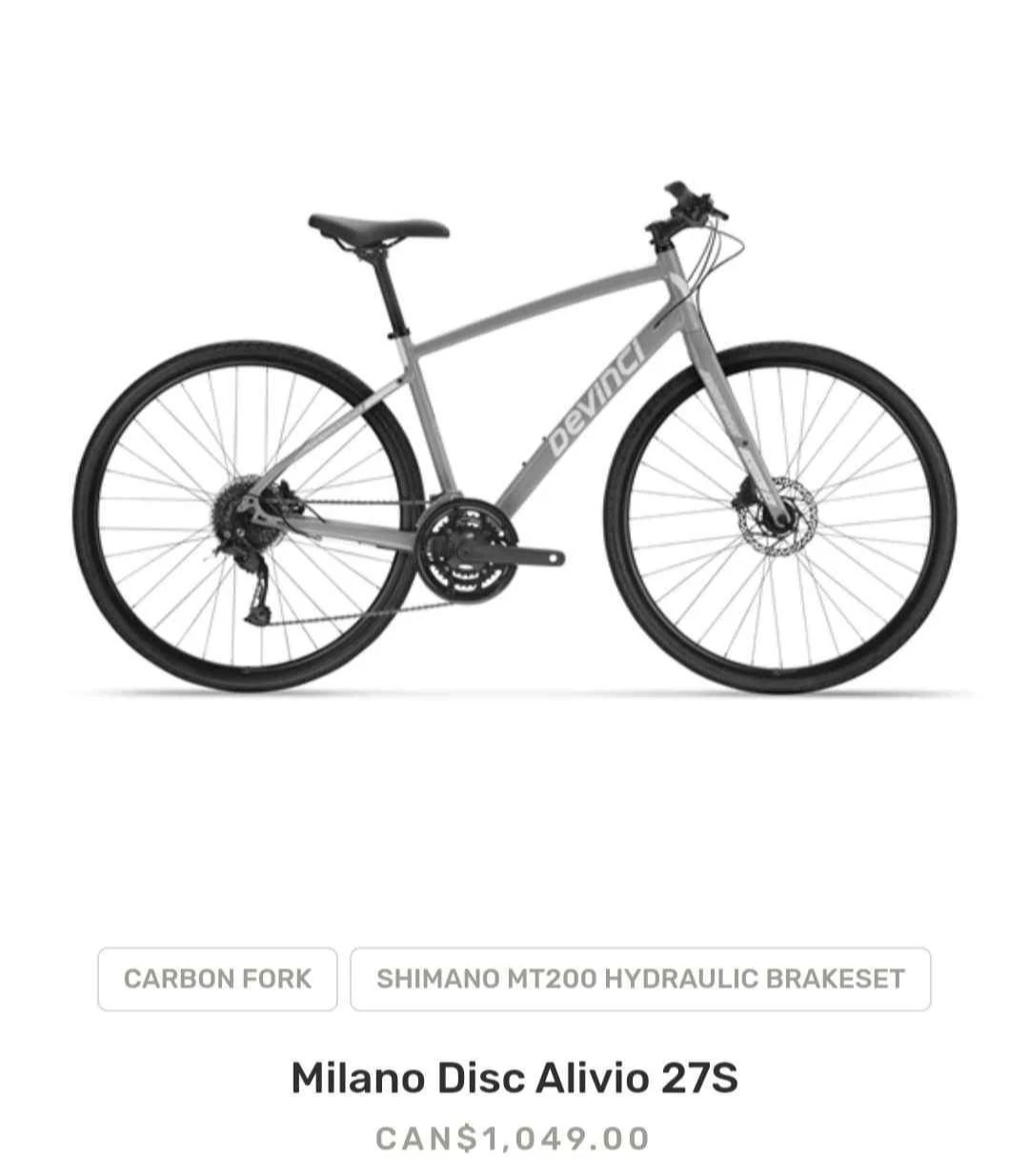 Devinci Milano Disc Alivio 27S Hybrid Bike