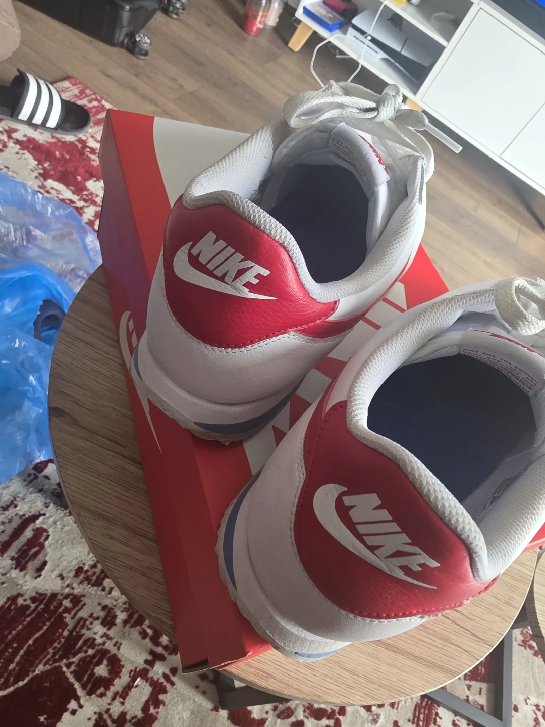 Nike Cortez White Red Blue Sneakers - photo 3