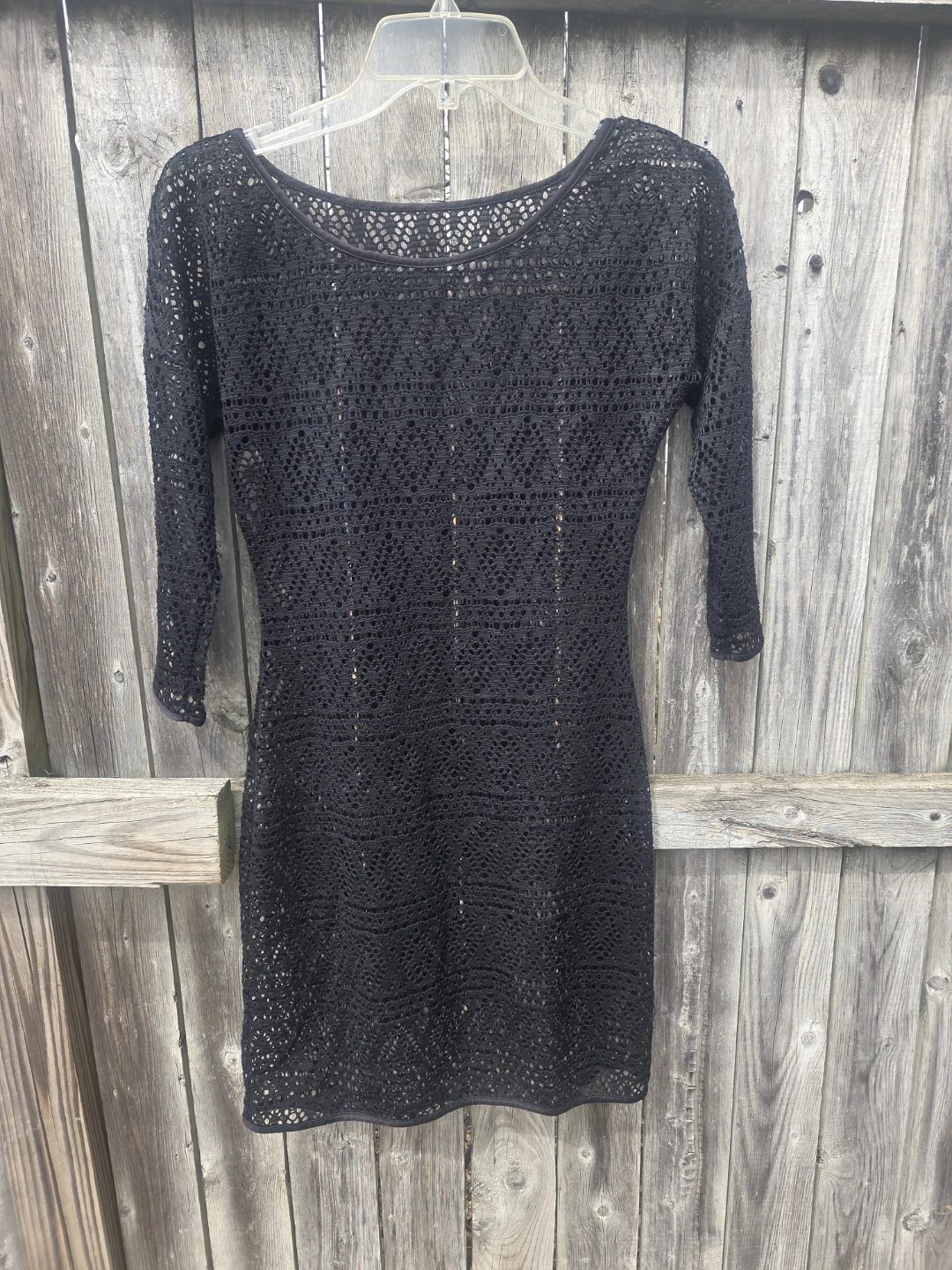 Black Crochet Mini Dress