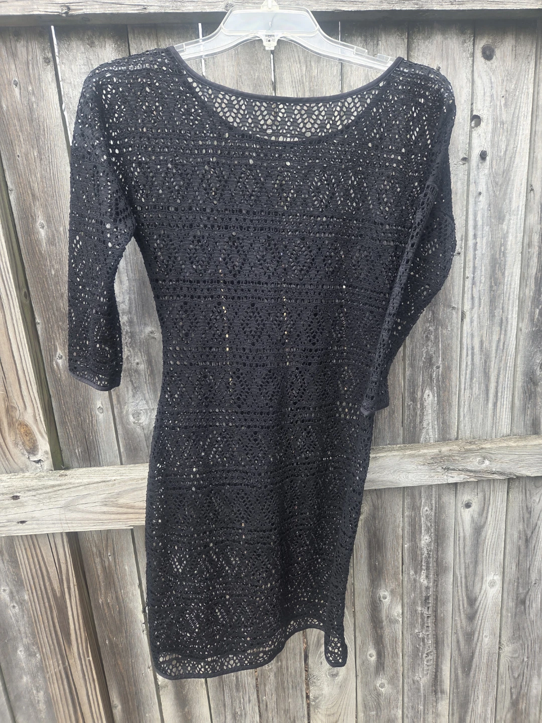 Black Crochet Mini Dress - photo 3
