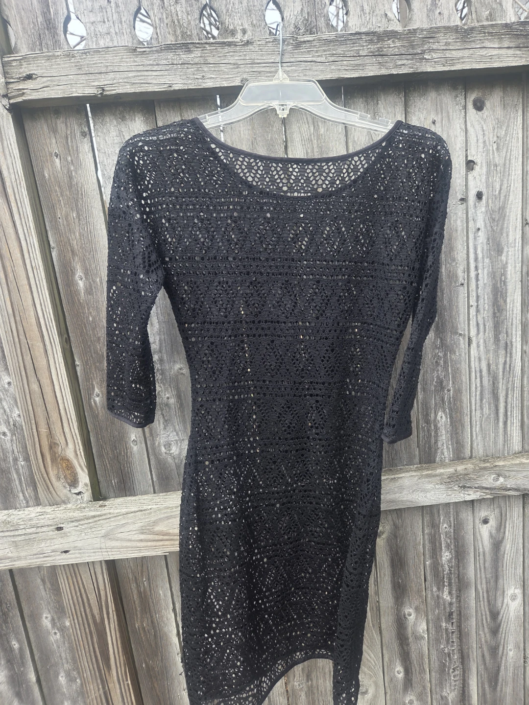 Black Crochet Mini Dress - photo 4