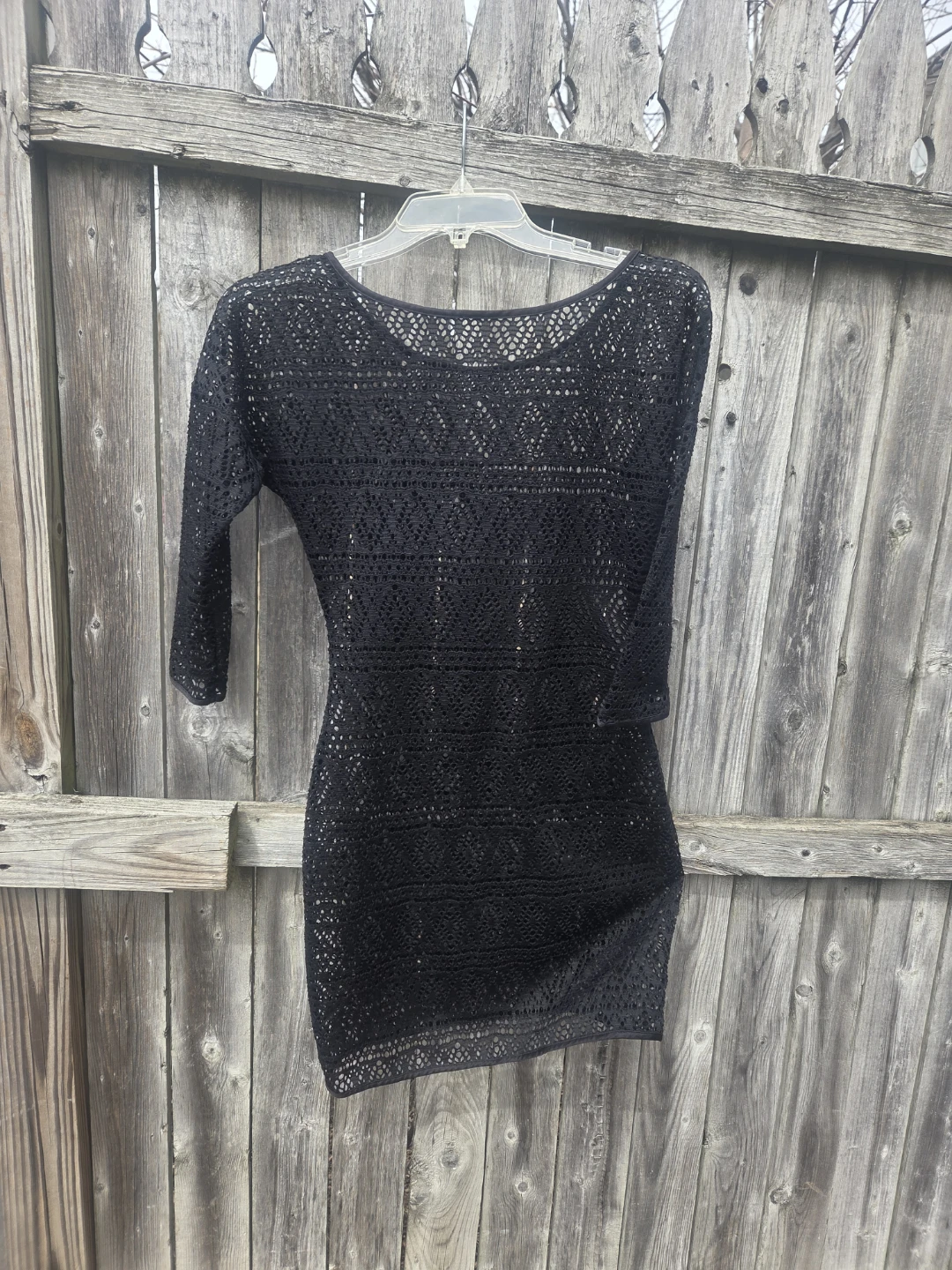 Black Crochet Mini Dress - photo 5