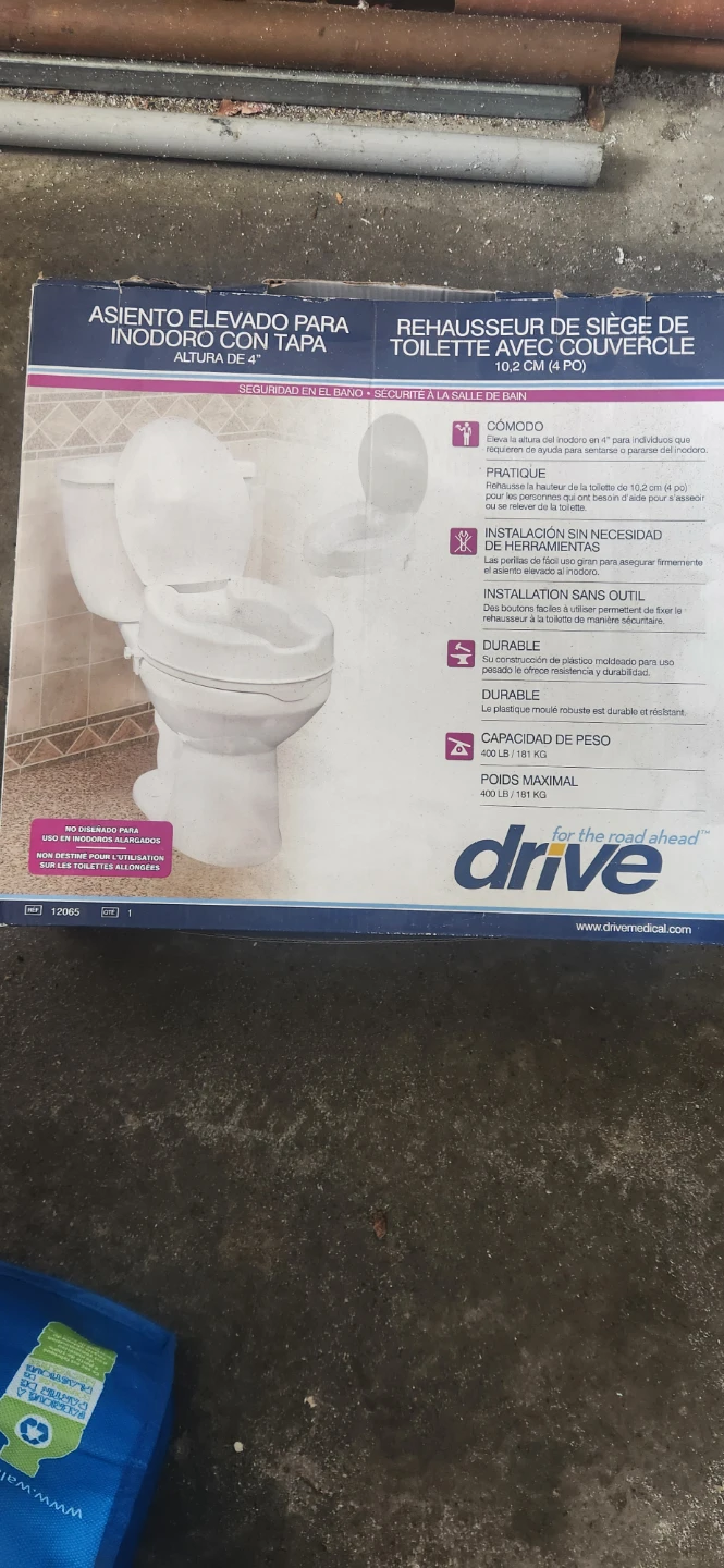 Drive Elevated Toilet Seat with Lid - 4-inch Height