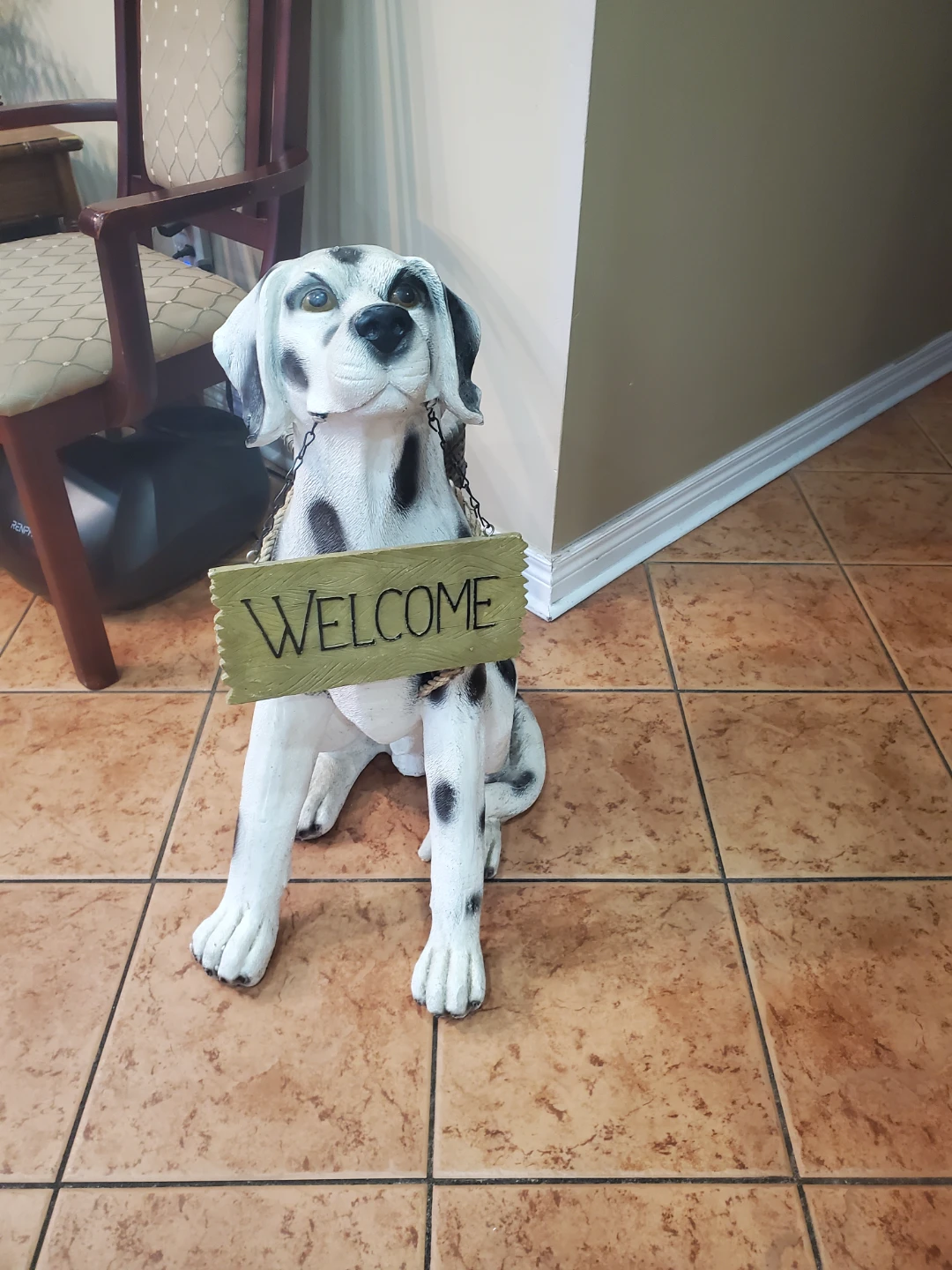 Dalmatian Dog Welcome Sign Statue
