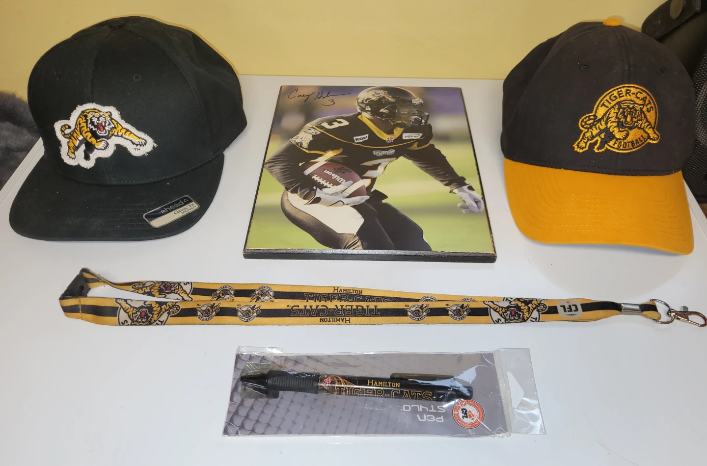 Hamilton Tiger-Cats CFL Autographed Photo & Merch Bundle