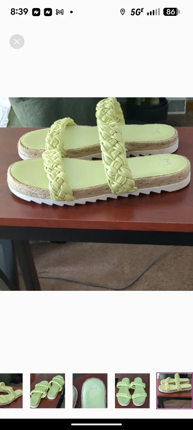 Marc Fisher Mint Green Braided Sandals Slip-On Comfort - photo 5