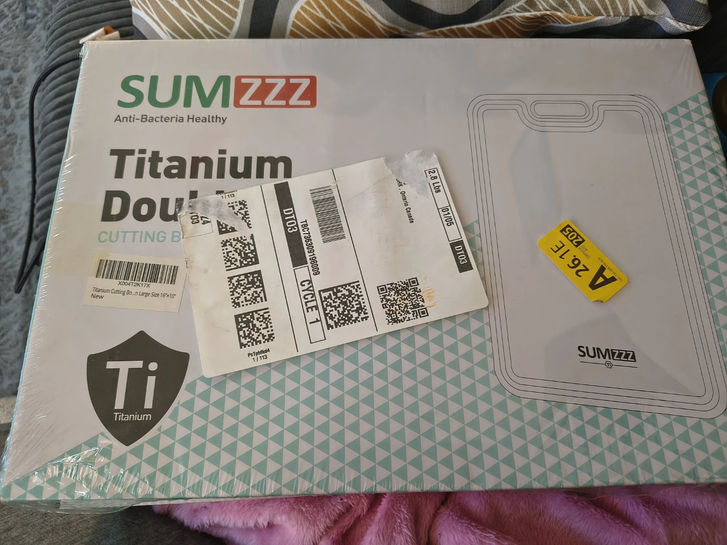 SUMZZZ Titanium Double Cutting Board 16"x10"