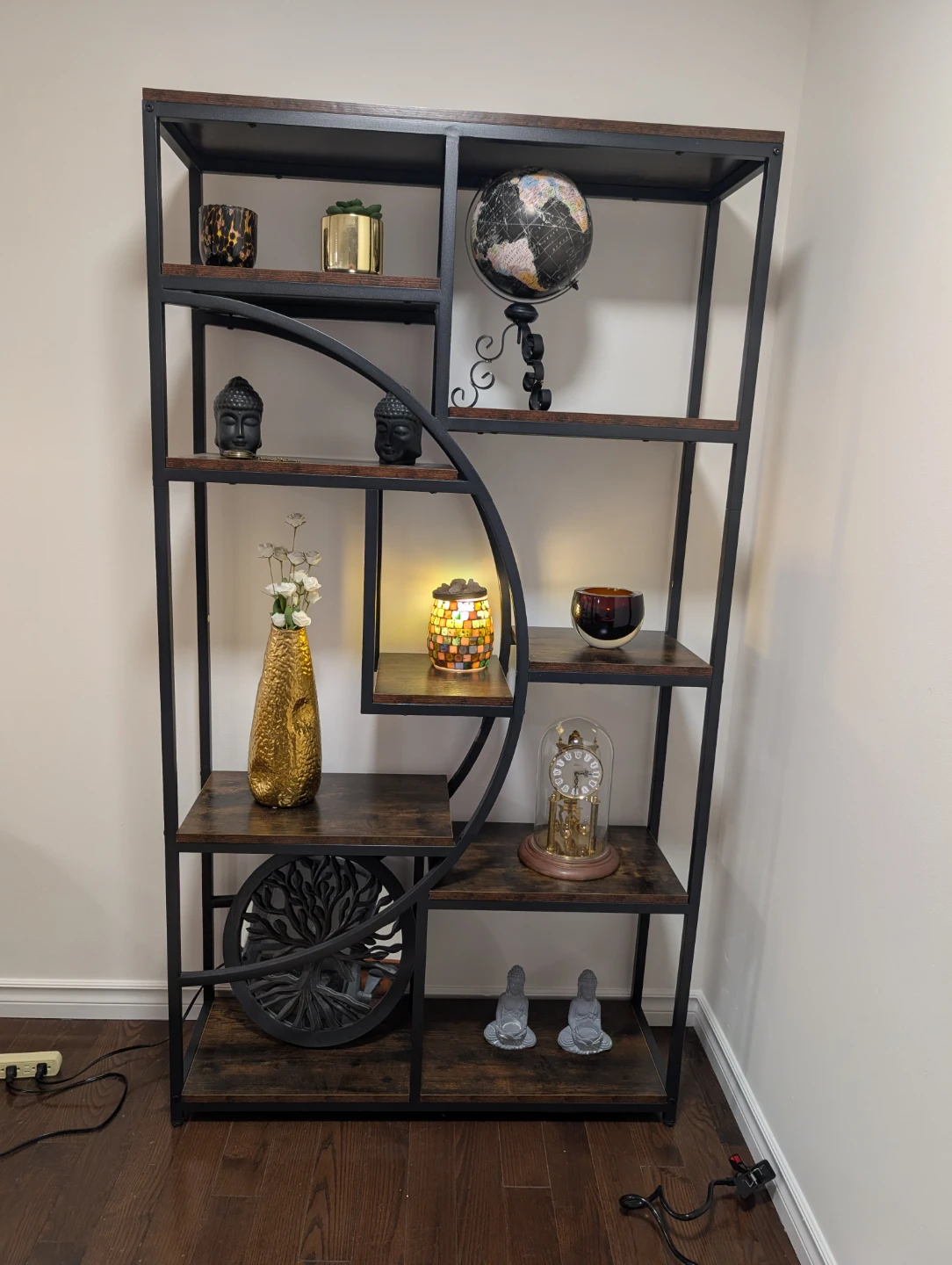 Industrial Style Bookshelf with Metal Frame