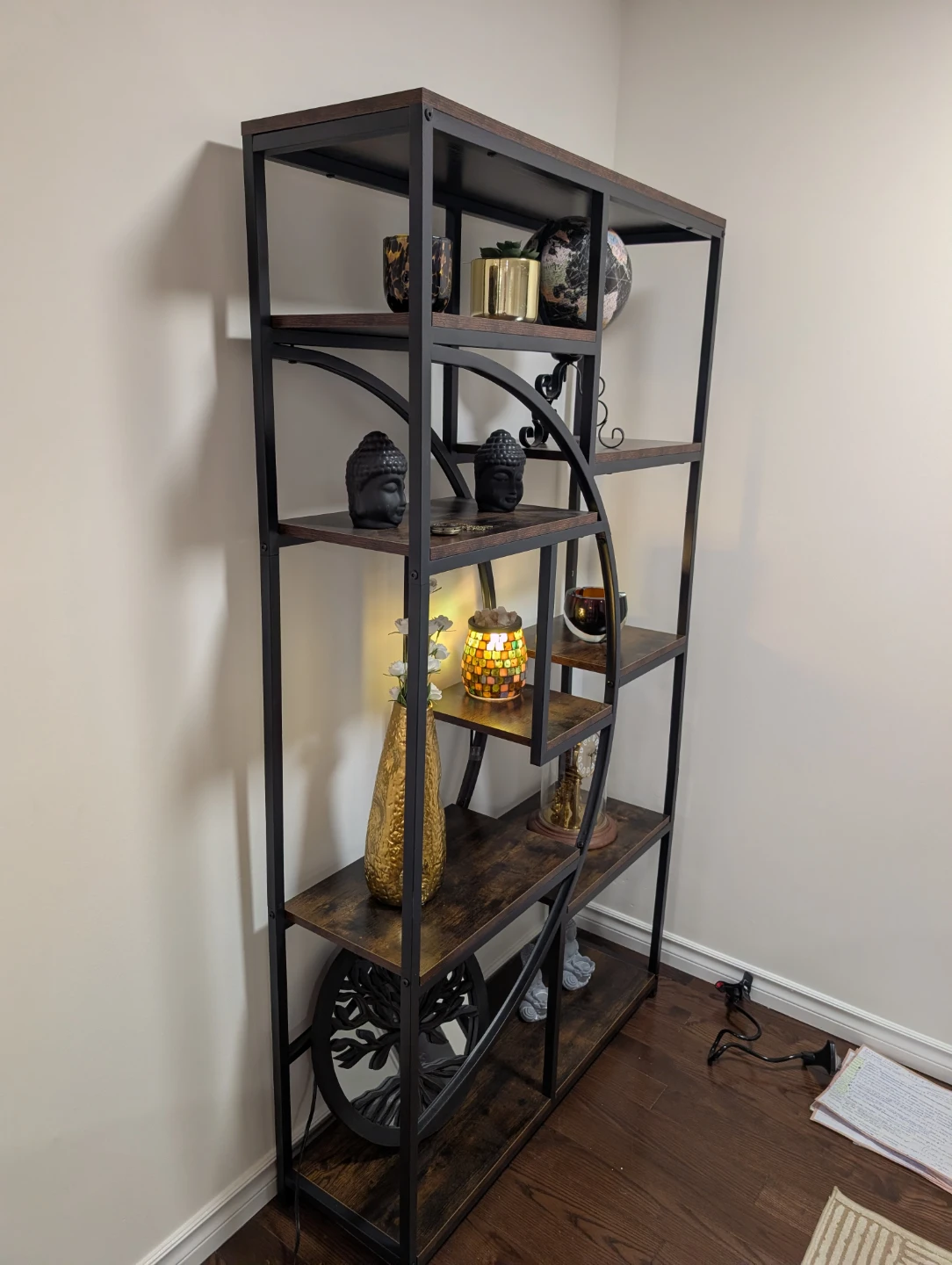 Industrial Style Bookshelf with Metal Frame - photo 2