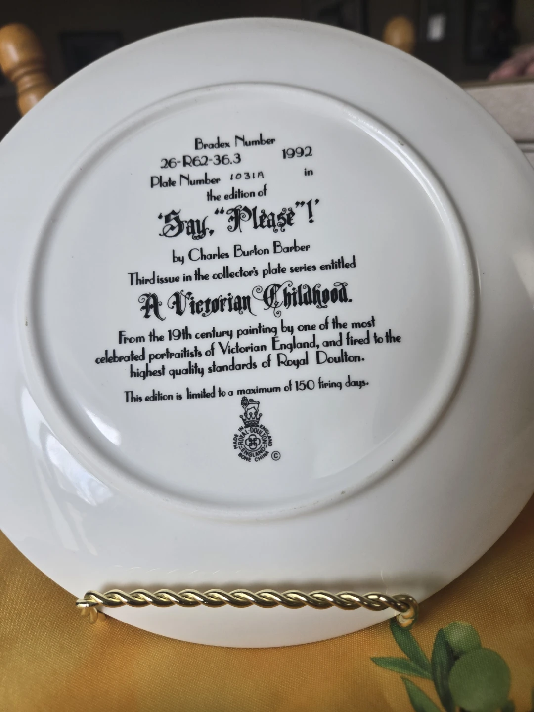 Royal Doulton "Say Please!" Collector Plate - photo 2