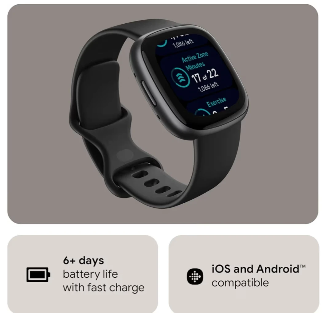 Fitbit Versa 4 Fitness Smartwatch Black/Graphite - photo 4