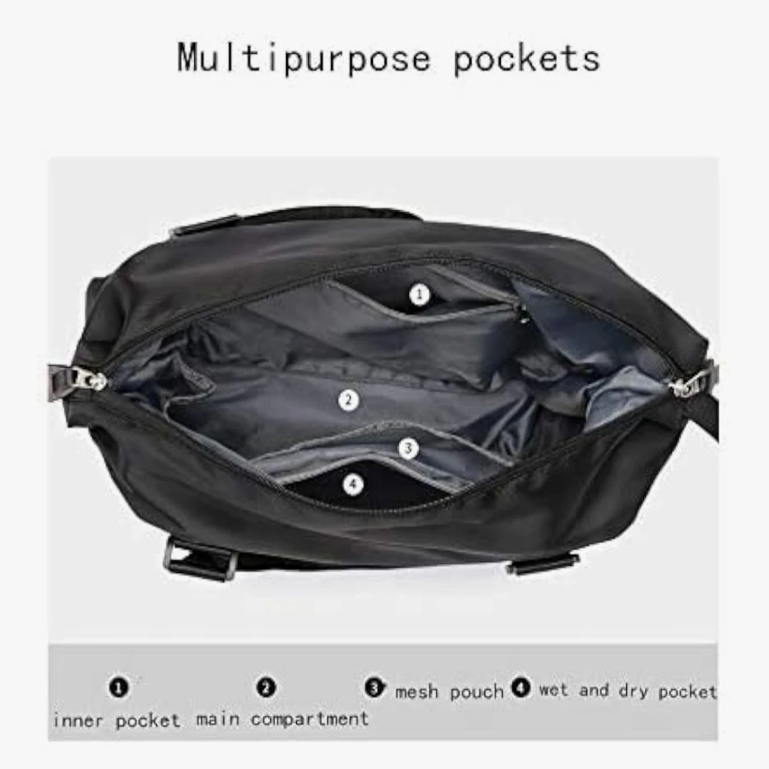 Black Duffel Bag with Multiple Pockets - photo 3