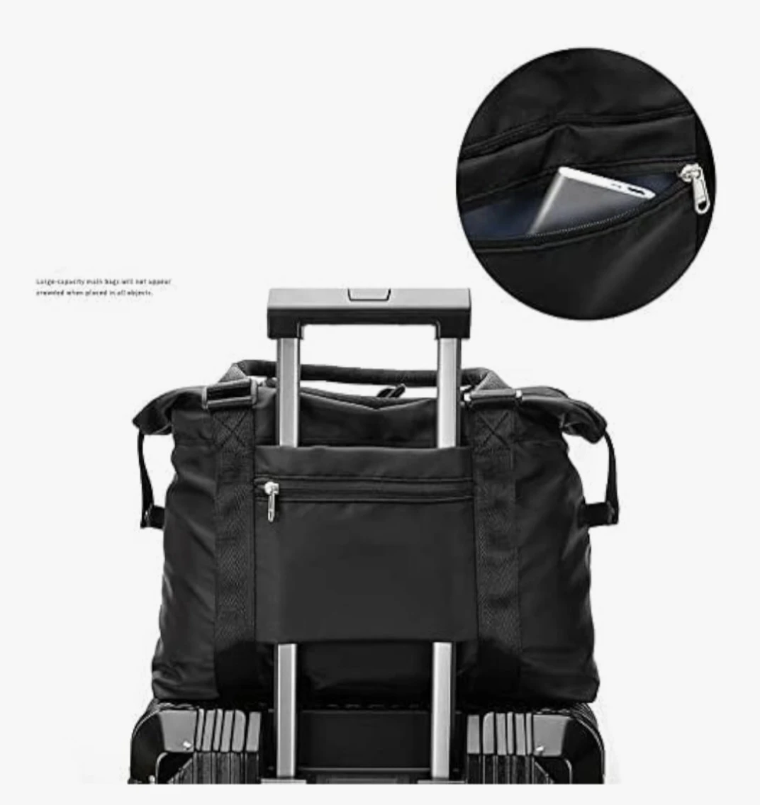 Black Duffel Bag with Multiple Pockets - photo 5