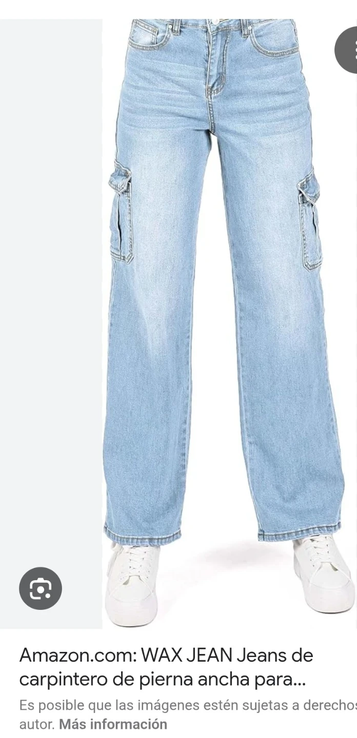 Light Wash Wide Leg Cargo Jeans - photo 2