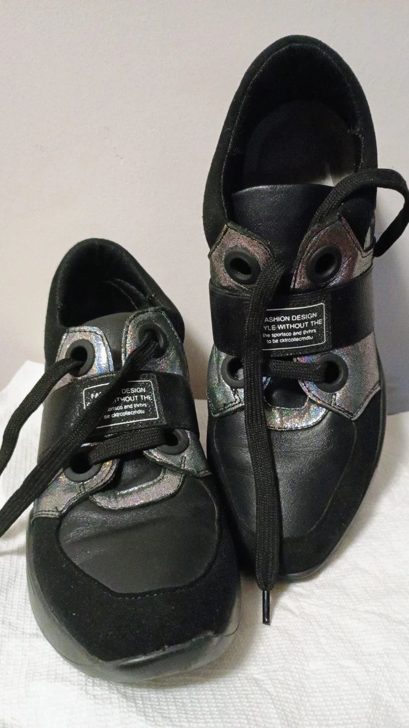 Black fashion sneakers size 37 - photo 2