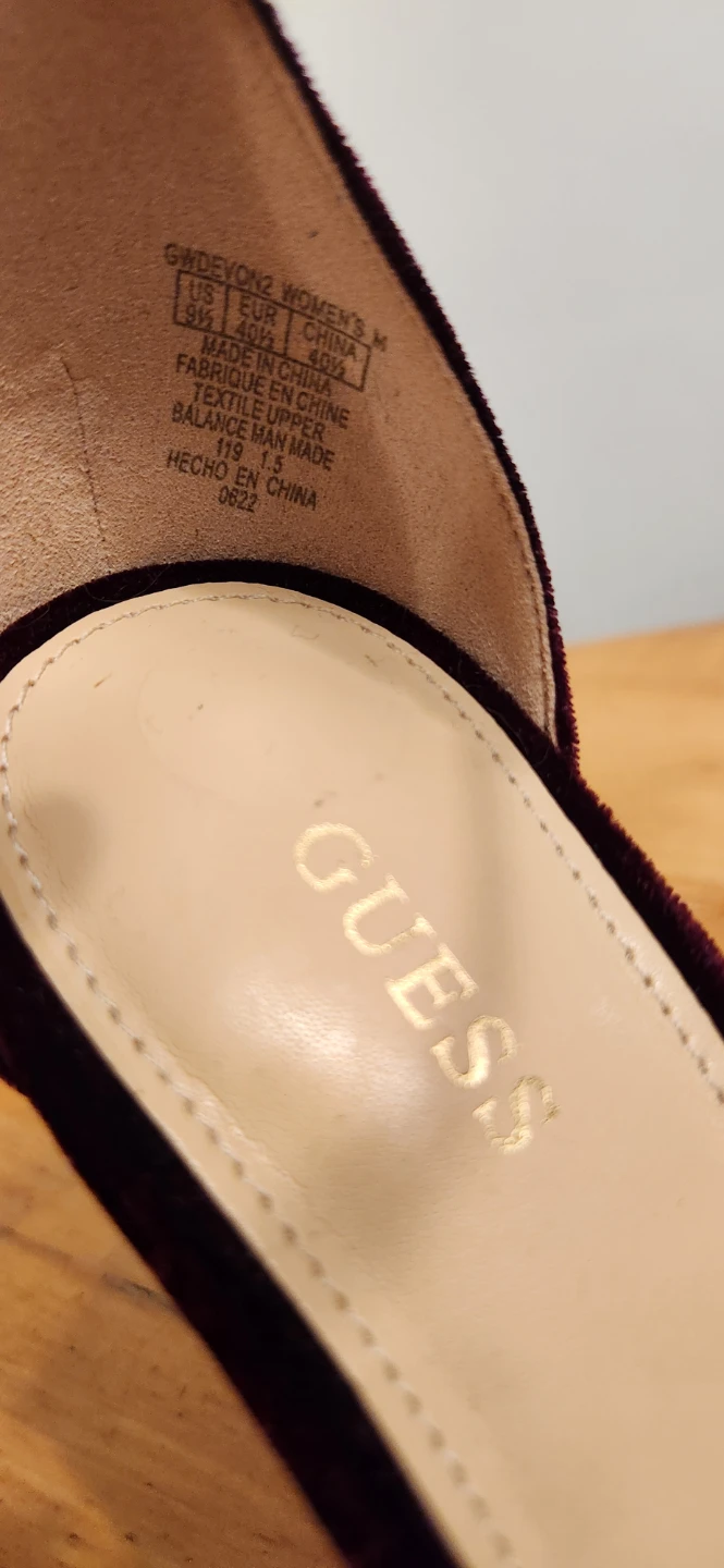 Guess Velvet Stilettos - Burgundy - photo 2