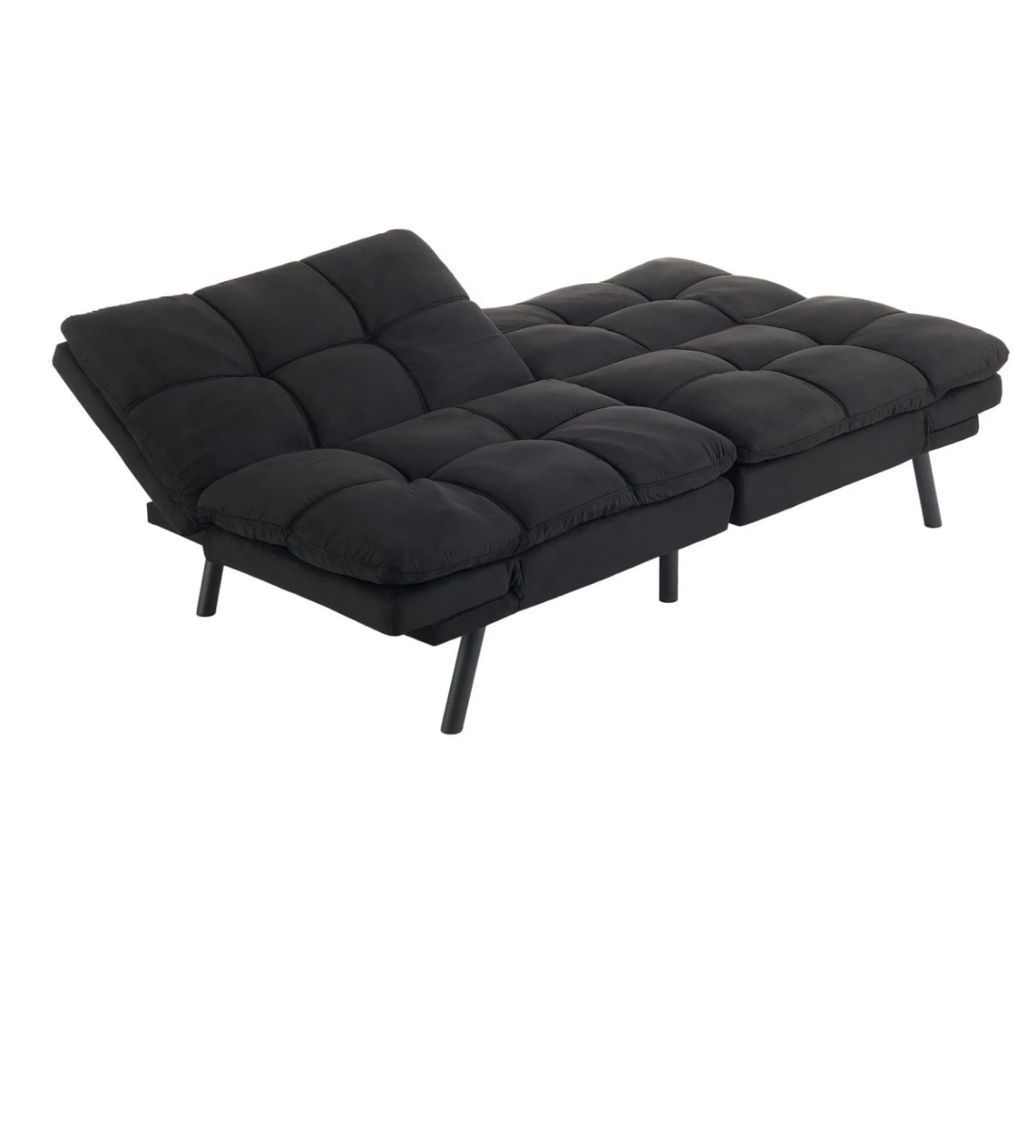 Black Memory Foam Futon Sofa Bed - photo 3