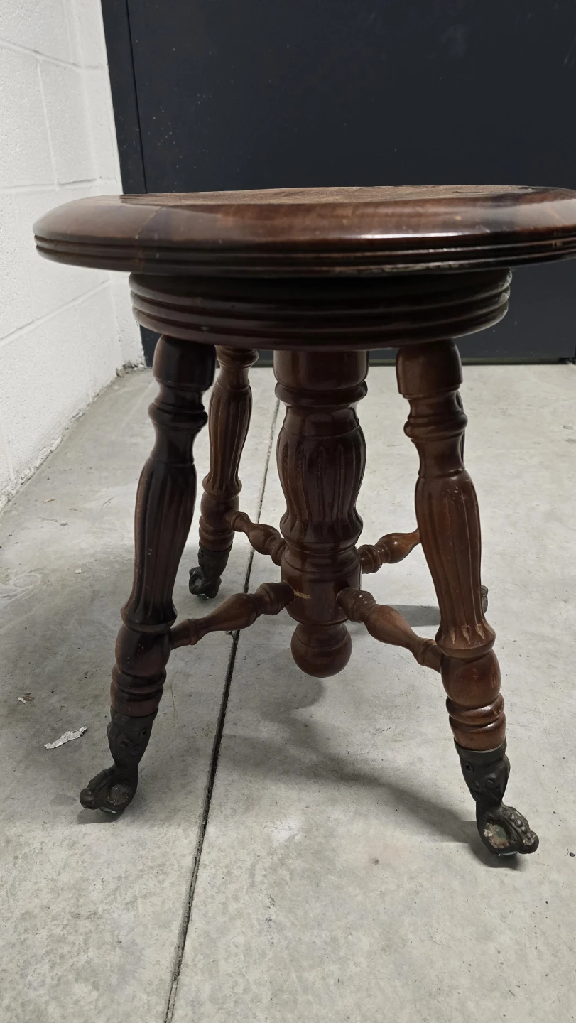 Antique Wooden Piano Stool