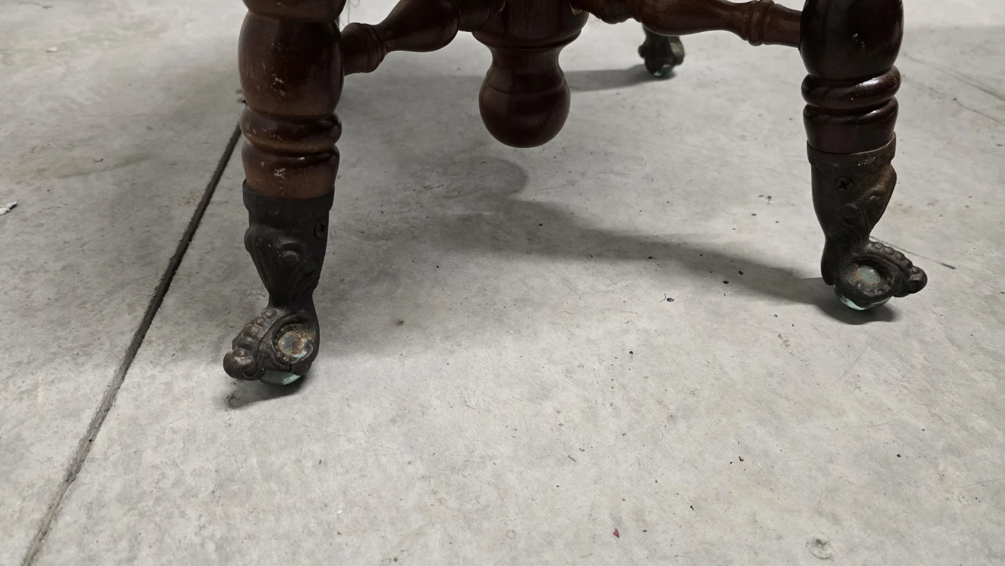 Antique Wooden Piano Stool - photo 2