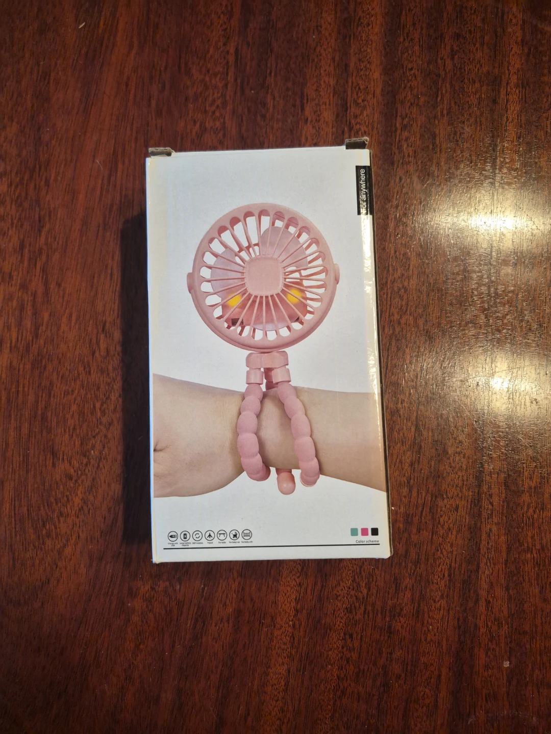 Pink Flexible Tripod Mini Fan