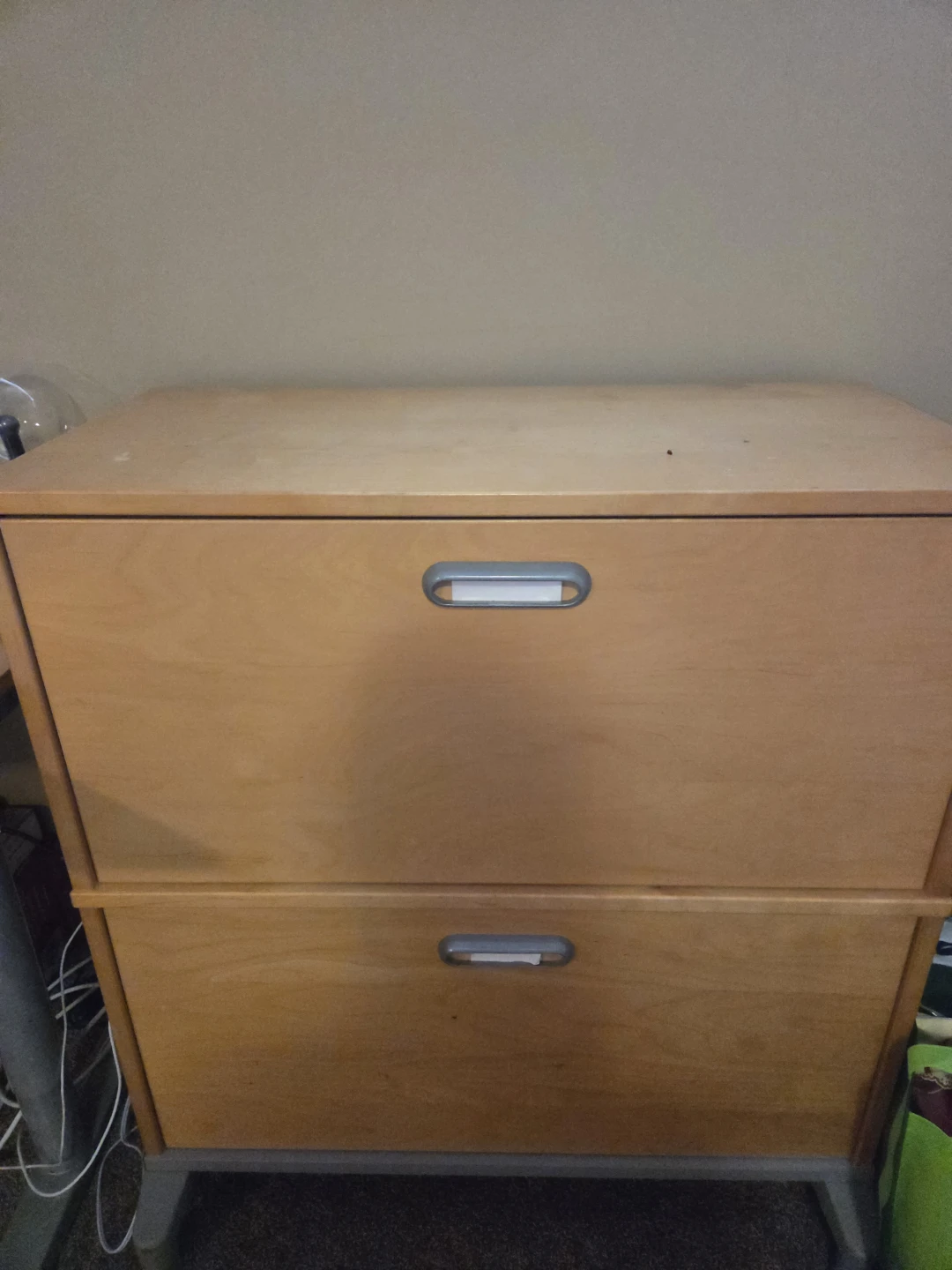 Two-Drawer Wooden Filing Cabinet