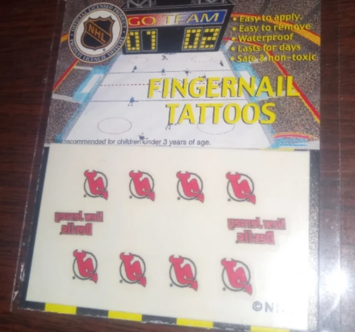 Play-By-Play Fingernail Tattoos - New Jersey Devils