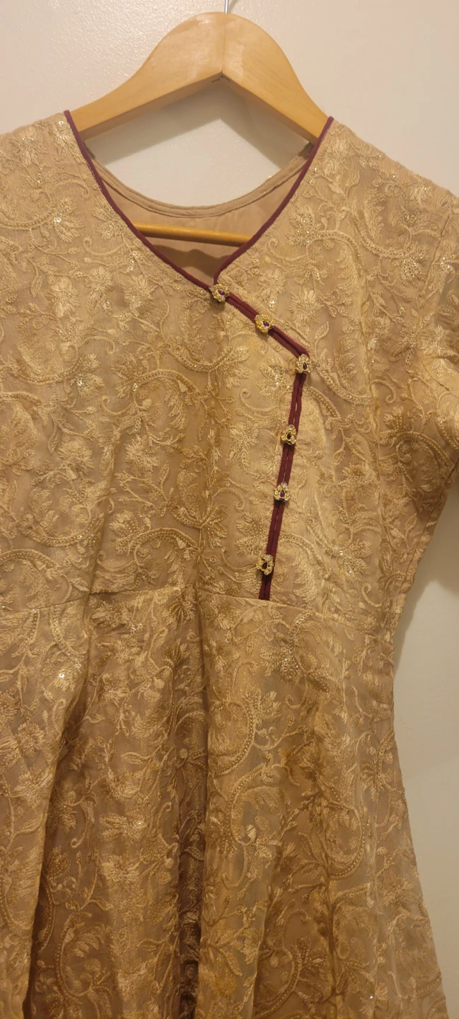 Gold Embroidered Anarkali Style Dress - photo 2