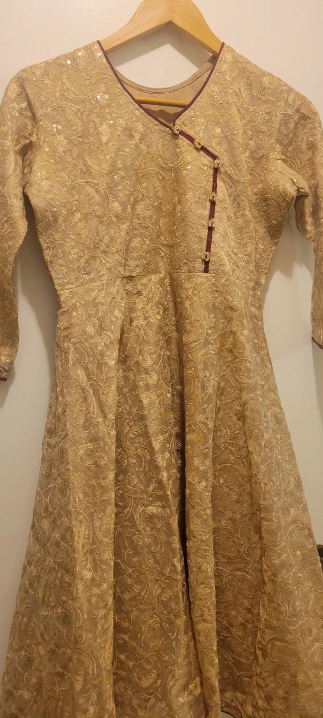 Gold Embroidered Anarkali Style Dress - photo 4
