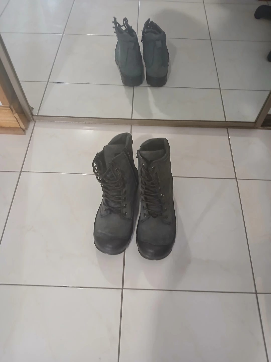 Grey Lace-up Boots