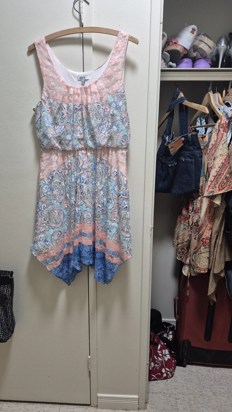 AuW Paisley Print Lace Trim Dress - photo 3