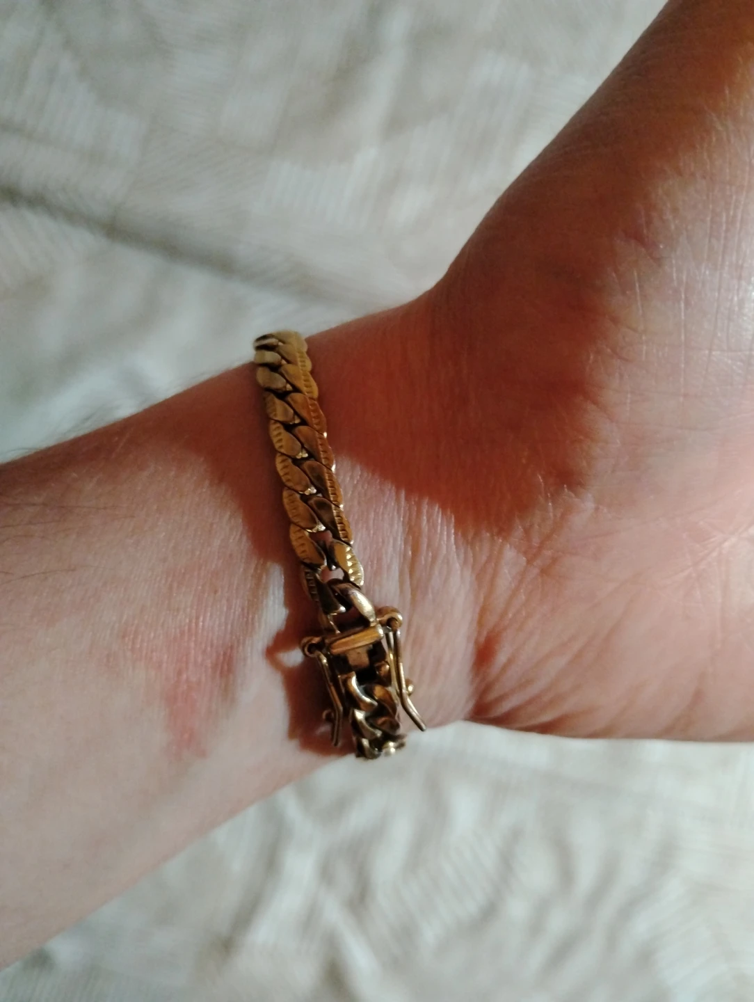 Gold coloured Cuban link bracelet - photo 2